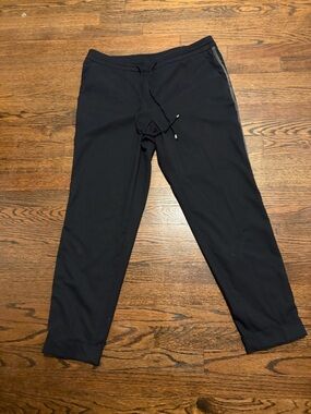 Black Straight-Leg Drawstring Pants for Women